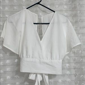 TIE BACK White CROP TOP